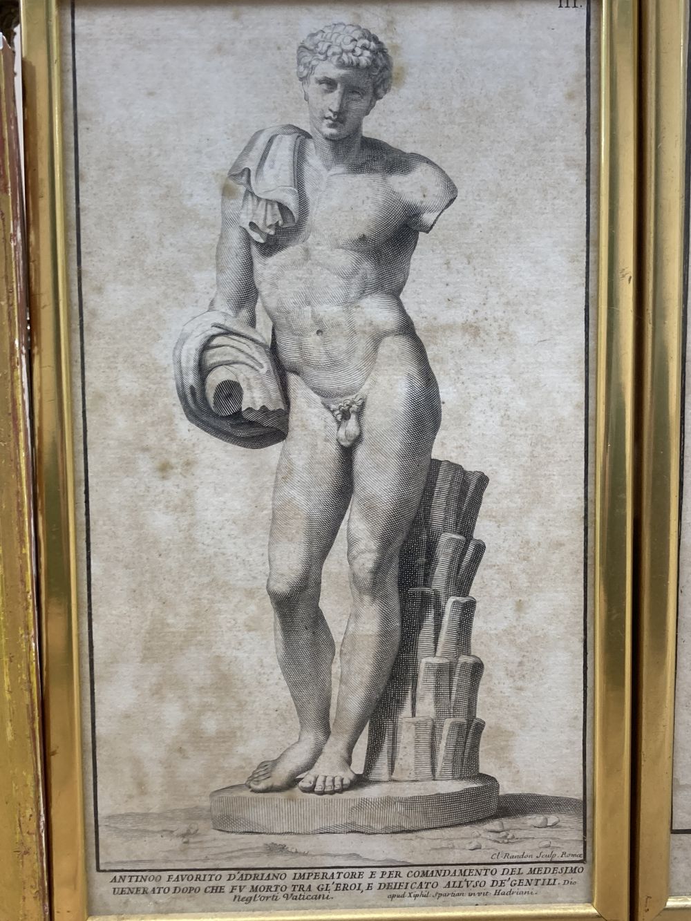Three Old Master engravings, Studies of statuary, largest 34 x 21cm